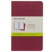 Moleskine - Cahier Plain Pocket Notebook Burgundy Set 3pce