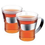 Bodum - Assam Coffee Glass w/Steel Handle Small Set 2pce