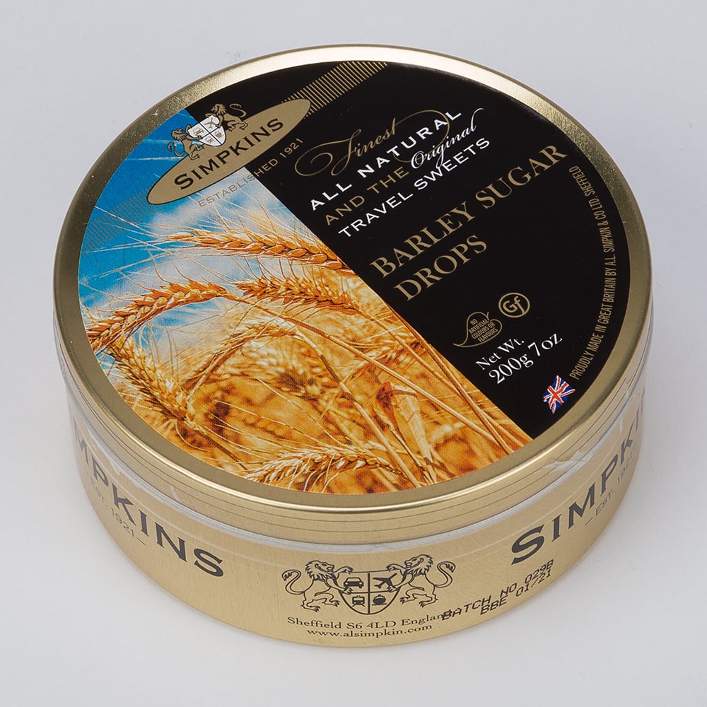 Simpkins Barley Sugar Travel Sweets Tin 200g Peter's of Kensington