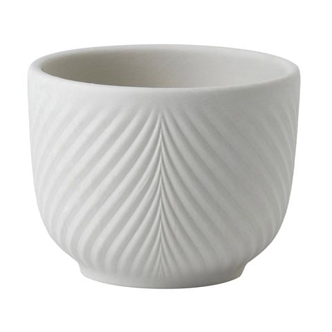 Wedgwood Folia Mini Pot Warm White 8x6cm - Peter's of Kensington