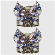 Joanna Buchanan - Jeweled Butterfly Napkin Ring Blue 2pce