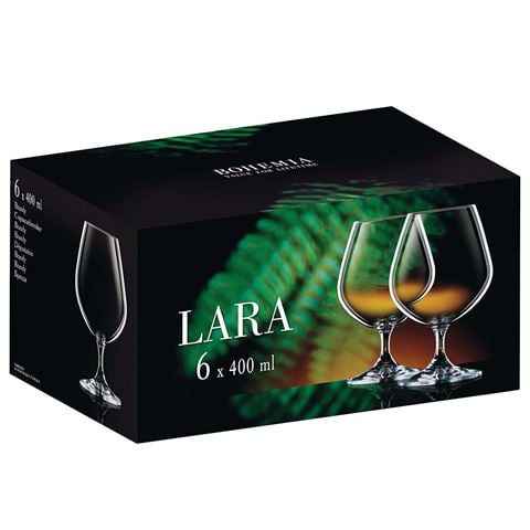 Bohemia - Lara Brandy Glass 400ml Set 6pce