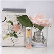 Cote Noire - Single French Rose Clear Glass w/Silver Crest