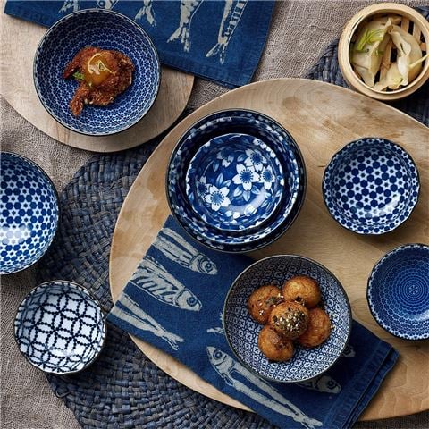 Japanese Ceramics Nami Dipping Bowl 5pce 9cm - Peter's of Kensington