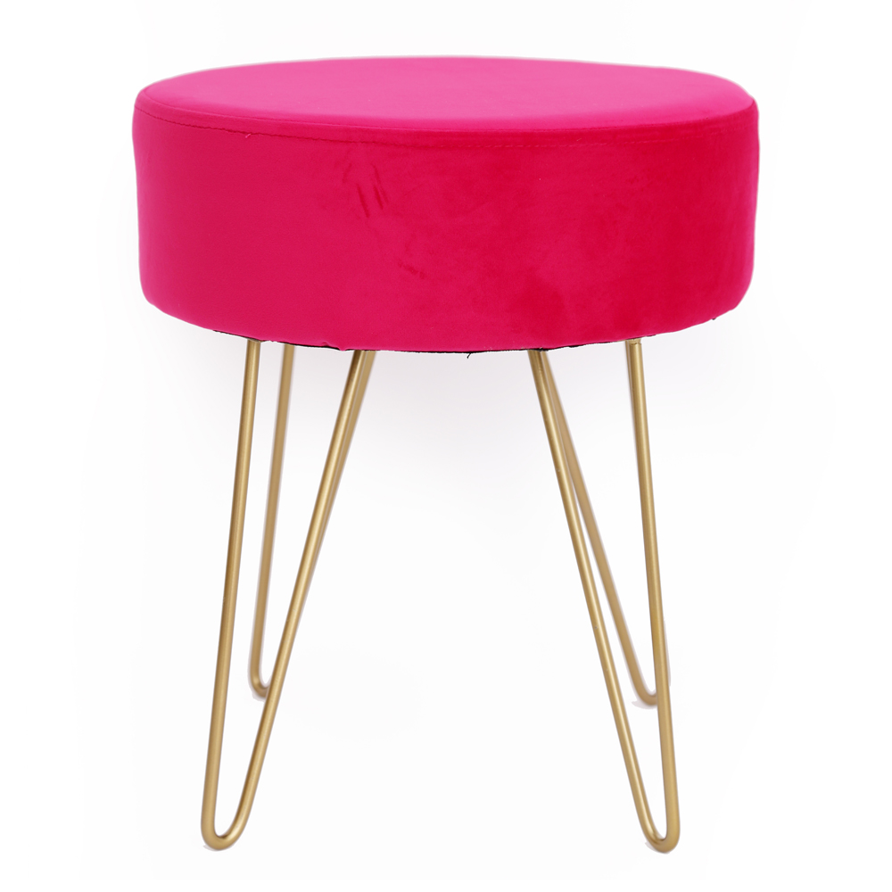 NEW Luxe By Peter's Hot Pink Stool W/Antique Golden Legs 40cm eBay