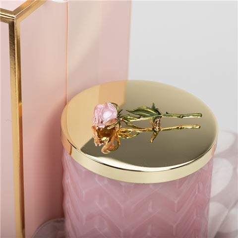 Cote Noire - Ltd Ed. Herringbone Candle/Scarf Pink Set 2pce