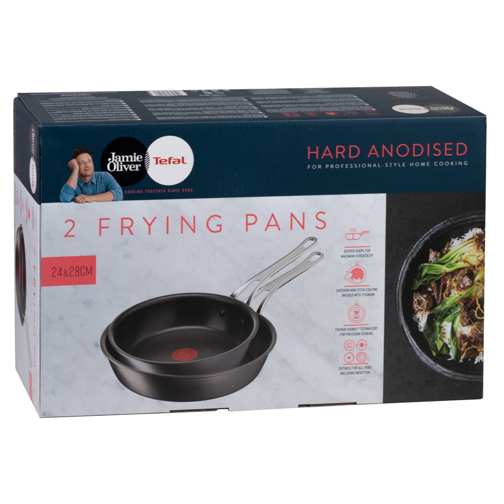 Details about   Jamie Oliver by Tefal Cooks Classic Hard Anodised Induction Frypan 24cm 
