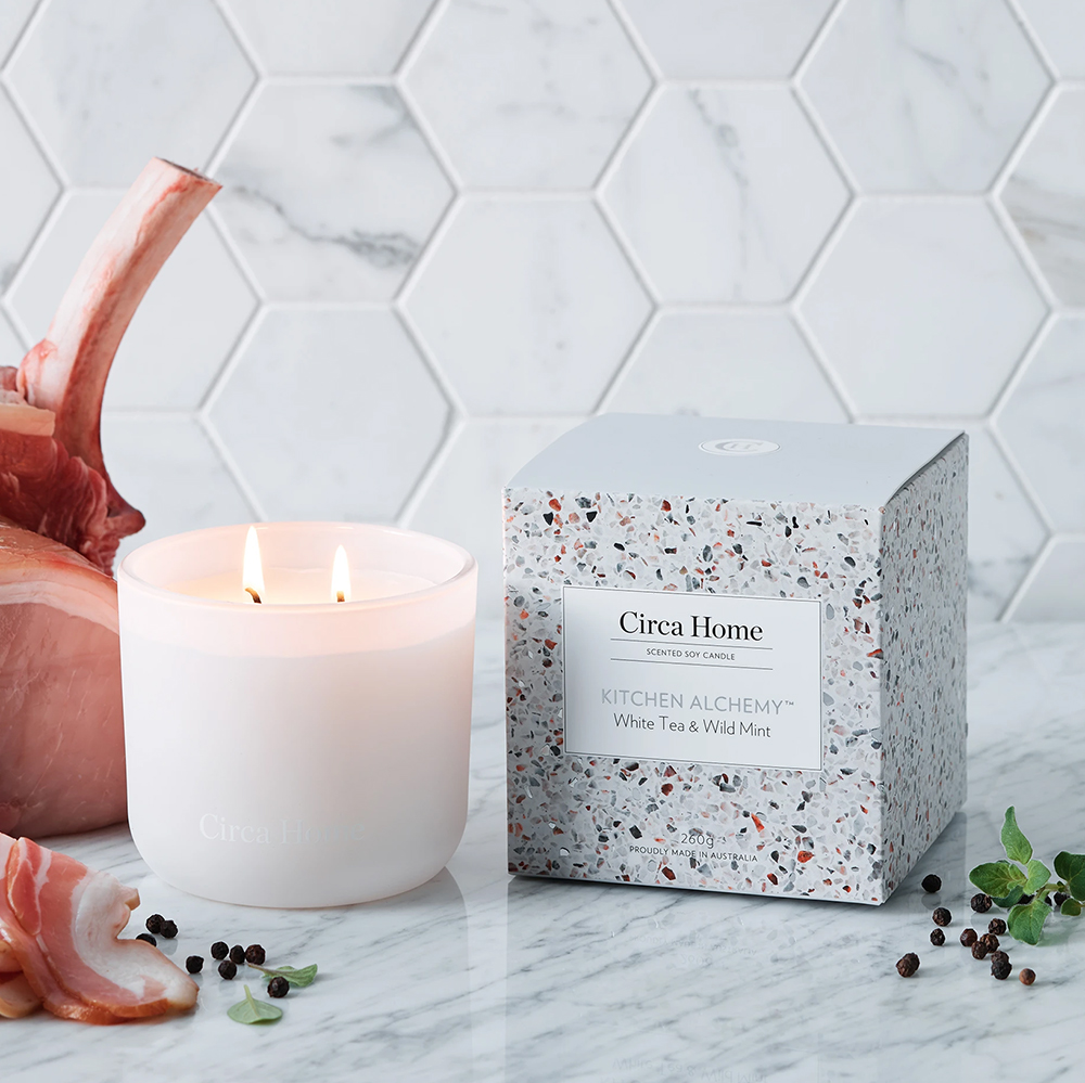 Circa Home Kitchen Alchemy White Tea/Mint Candle 260g Peter's of