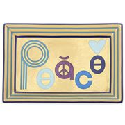 Jonathan Adler - Peace Rectangle Tray Blue & Gold