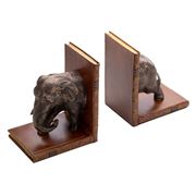 The Original Book Works - Elephant Bookends Bronzed Brn Pair