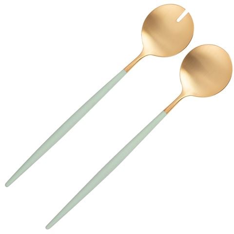 Cutipol Goa Celadon/Matte Gold Salad Set 2pce - Peter's of Kensington