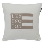 Lexington - Flag Knitted Sham Cushion White & Beige 50x50cm