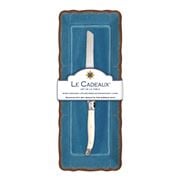 Le Cadeaux - Antiqua Baguette Tray w/Knife Blue Set 2pce