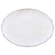 Le Cadeaux - Antique White Oval Platter w/Scallop Rim 41cm