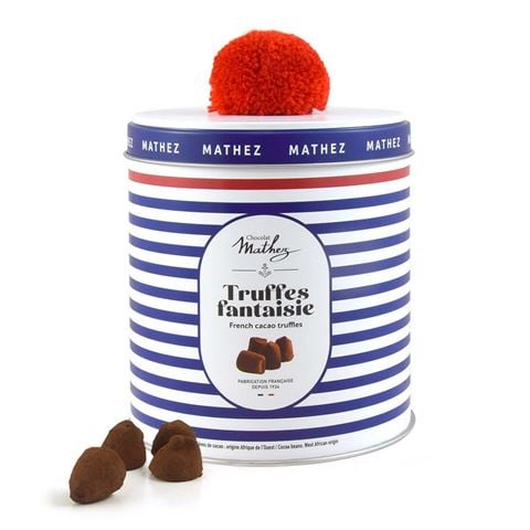 Mathez - Truffles Fantaisie w/Themed French Tin & Red Pompom 250g