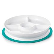 OXO Tot - Stick & Stay Suction Divided Plate Teal