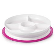 OXO Tot - Stick & Stay Suction Divided Plate Pink