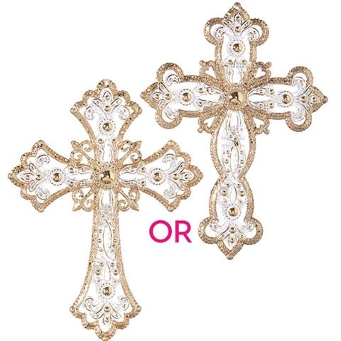 Raz Newborn King Jeweled Cross Ornament Assorted 15cm - Peter's of Kensington