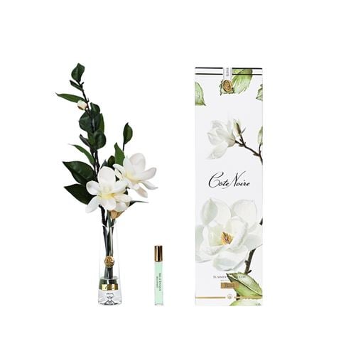 Cote Noire - Summer Magnolia White & Gold w/Vase & Gold Crest