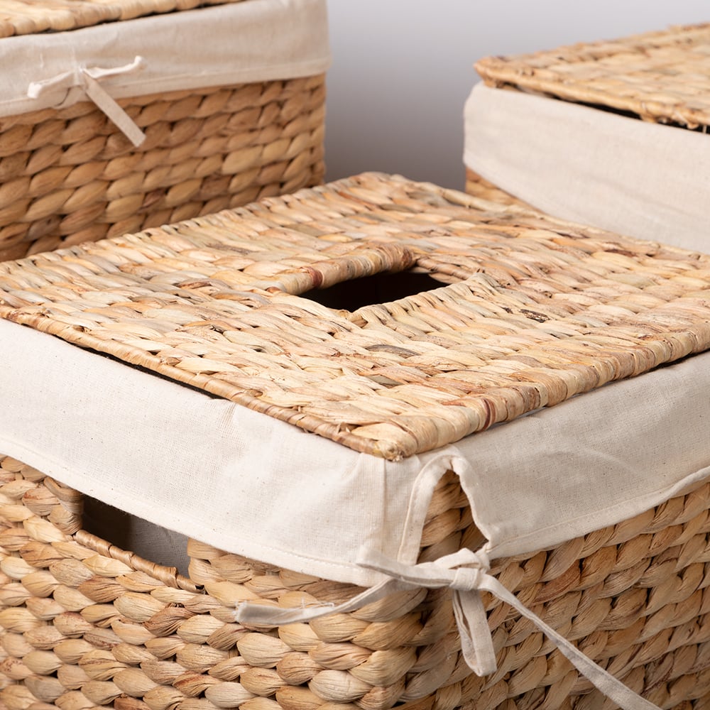 Peter's Laundry Hamper Square Natural Set 3pce Peter's of Kensington