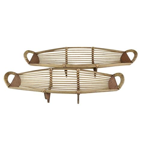 Coastal Home - Bamboo Boat Centrepiece Set 2pce