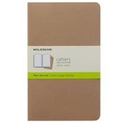 Moleskine - Cahier Plain Notebook Large Kraft Set 3pce