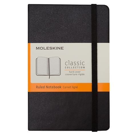 Moleskine - Classic Hard Cover Ruled Pocket Notebook Black