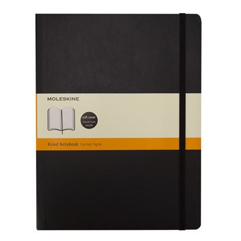 Moleskine - Classic Soft Cover Ruled Notebook X-Large Black