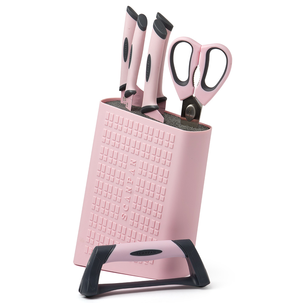 Scanpan Spectrum Pink Knife Block & Sharpener Set 7pce