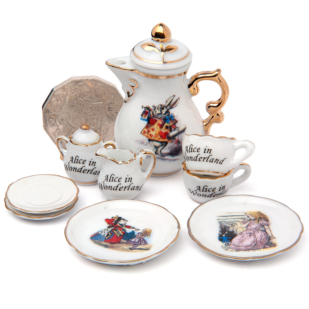 Reutter Porzellan TEA SET Child Alice in Wonderland W.Germany 7 PCS Bunny sale Easter