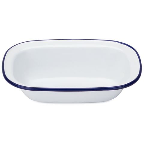 Falcon - Enamel Pie Dish White & Blue 20cm