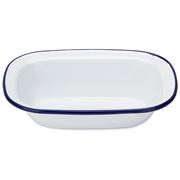 Falcon - Enamel Pie Dish White & Blue 20cm
