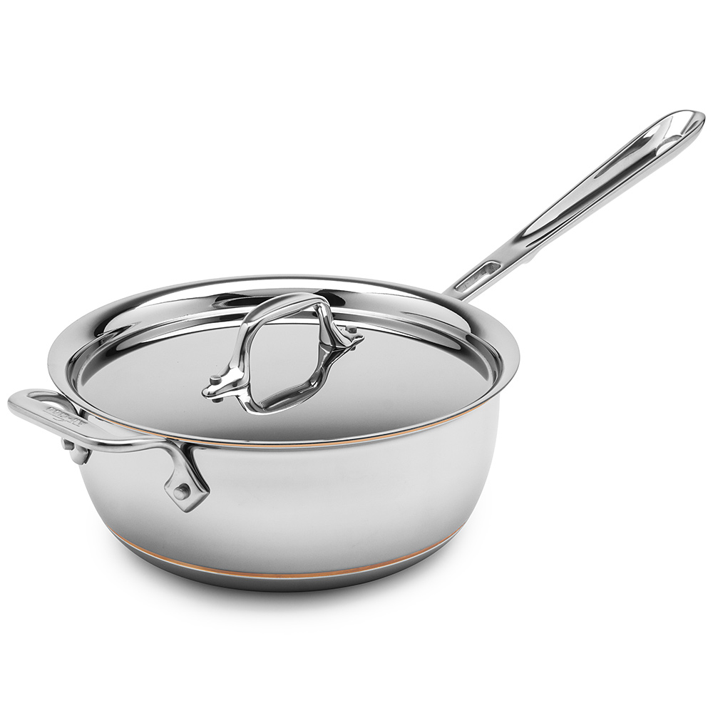 AllClad Copper Core Saucier with Lid 22cm/2.8L Peter's of Kensington