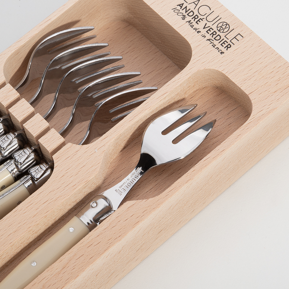 Laguiole Debutante Cake Fork Ivory Set 6pce Peter's of Kensington