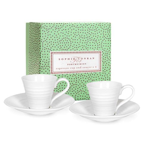 Portmeirion Sophie Conran Espresso Cup & Saucer Set 2pce - Peter's of Kensington