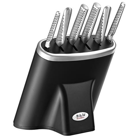 Global Zeitaku Black Knife Block Set 7pce - Peter's of Kensington