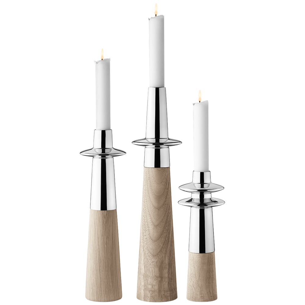 Jensen Ellipse Timber Candle Holder Set 3pce Peter's of