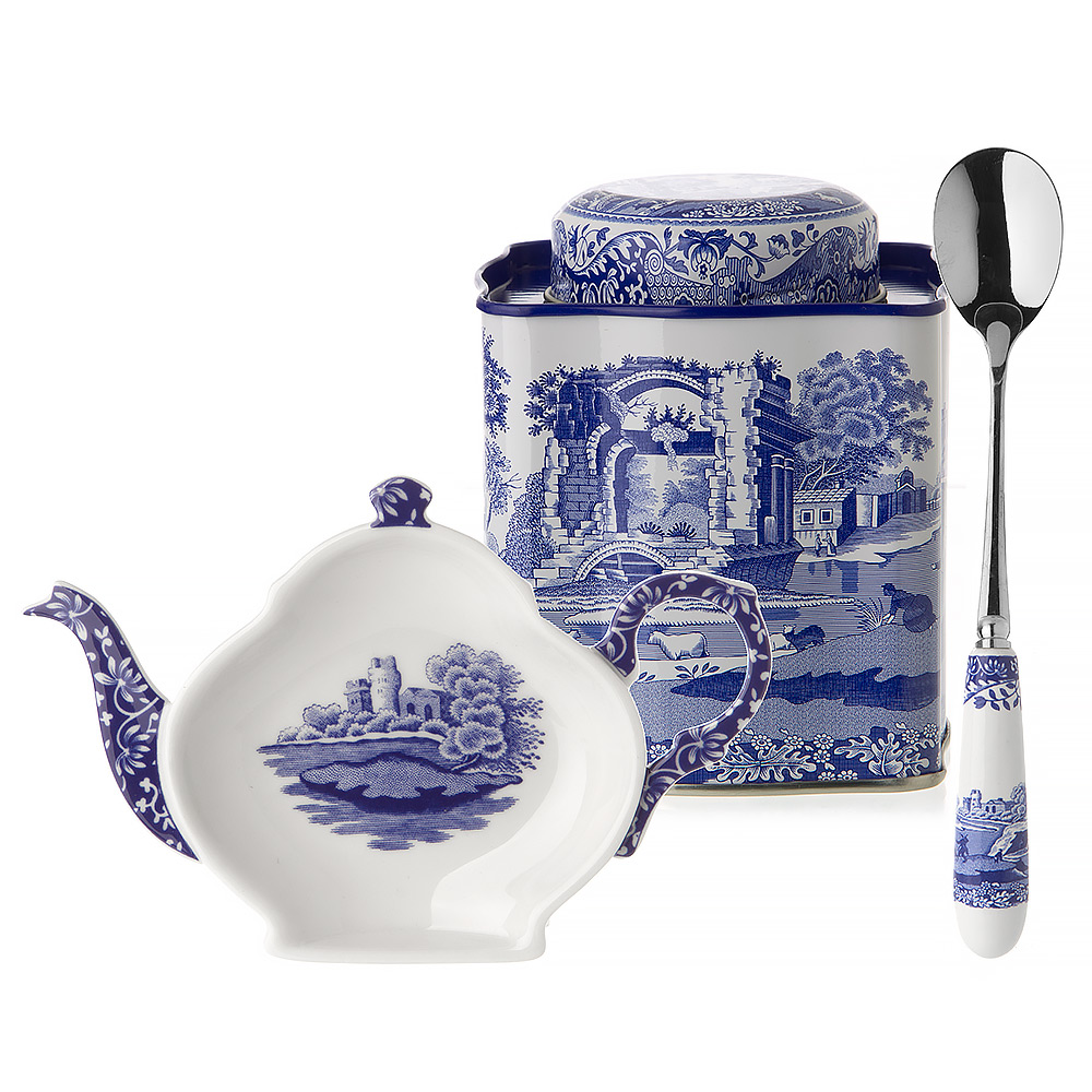 Pimpernel Blue Italian Tea Caddy Set 3pce Peter's of Kensington