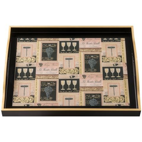 Whitelaw & Newton Wine Tray Large Black & Gold - Peter's of Kensington