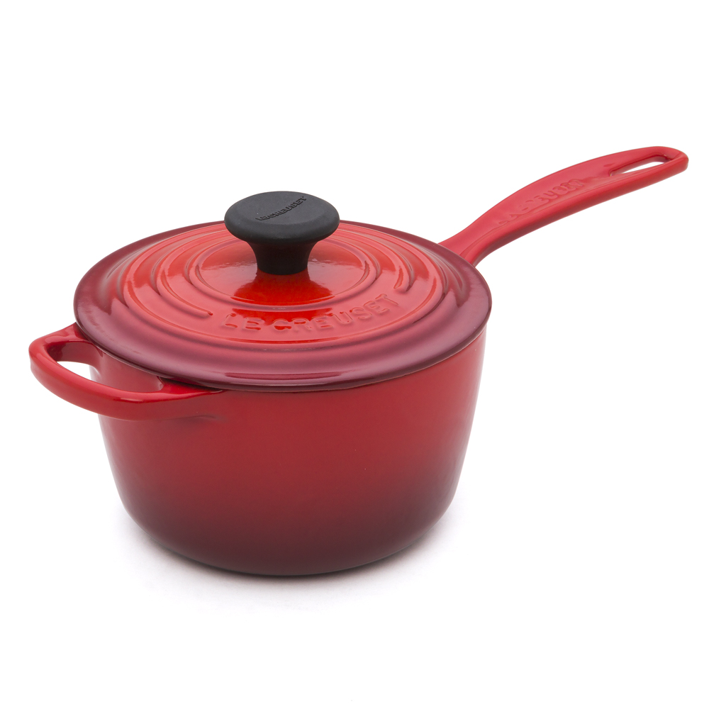 Le Creuset Cerise Red Signature Saucepan 16cm Peter's of Kensington