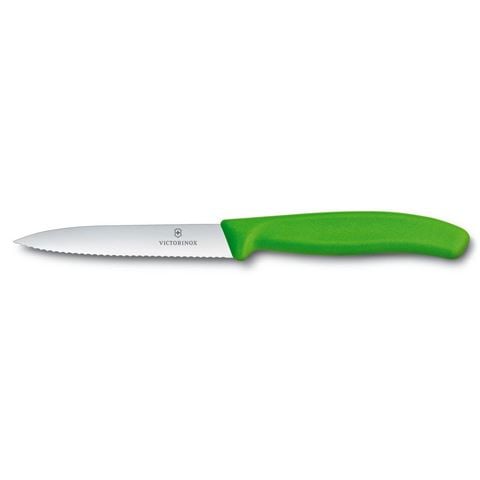 Victorinox - Paring Knife Pointed Wavy Green 10cm