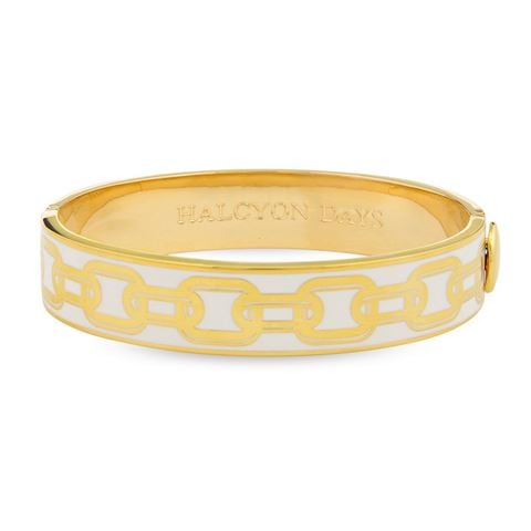 Halcyon Days - Chain Bangle Cream & Gold