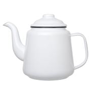 Falcon - Enamel Teapot White & Black 950ml