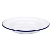 Falcon - Enamel Soup Plate White & Blue 24cm
