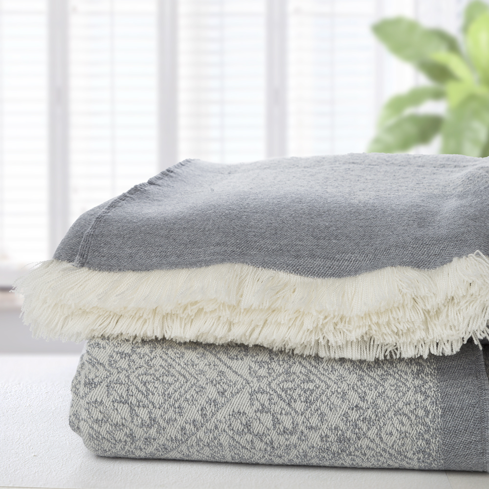 Brahms Mount Fez Wool Throw Rug Silver Peter's of Kensington