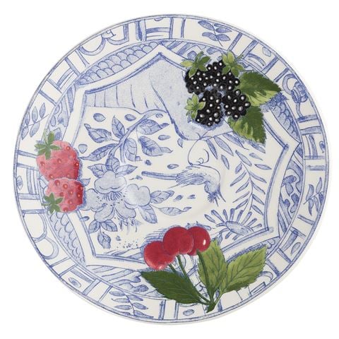 Gien - Oiseau Fruits Bleu Teacup & Saucer Set 4pce