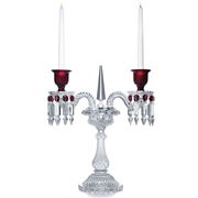 Baccarat - Zénith Candelabra Clear & Red 2 Arms
