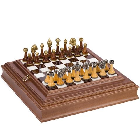 Italfama - Alabaster & Wood Chess Set | Peter's of Kensington