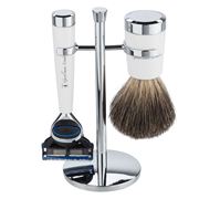 Gentleman London - Davies Luxur Razor & Shaving Brush White