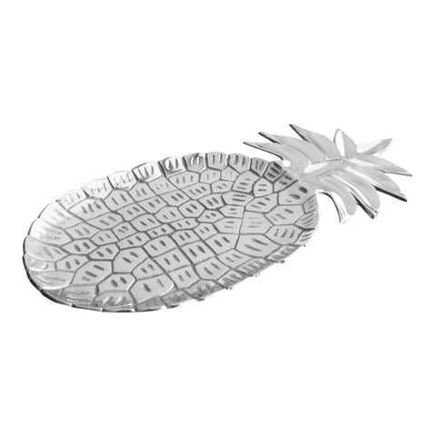OneWorld - Nickel Pineapple Dish Large Silver